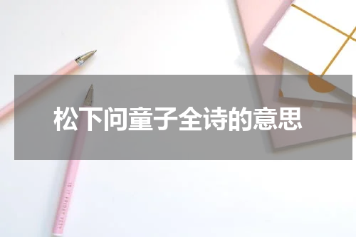 松下问童子全诗的意思