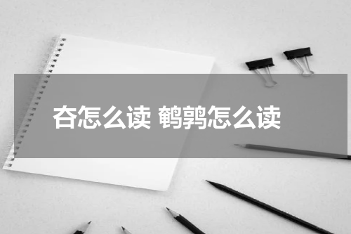 夻怎么读 鹌鹑怎么读