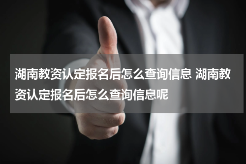 湖南教资认定报名后怎么查询信息 湖南教资认定报名后怎么查询信息呢