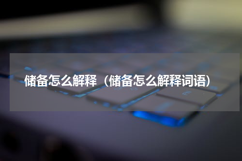 储备怎么解释（储备怎么解释词语）