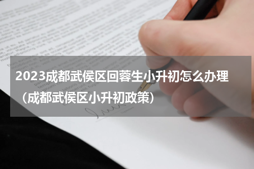 2023成都武侯区回蓉生小升初怎么办理（成都武侯区小升初政策）