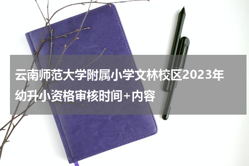 云南师范大学附属小学文林校区2023年幼升小资格审核时间+内容