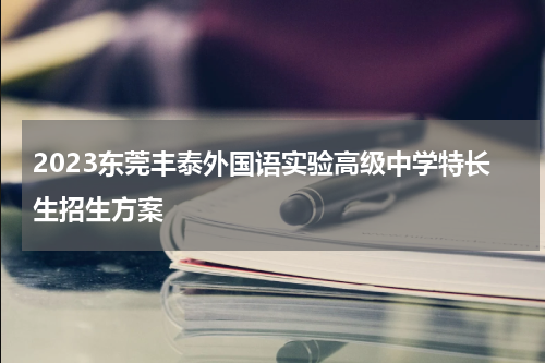 2023东莞丰泰外国语实验高级中学特长生招生方案