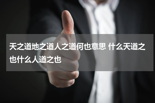 天之道地之道人之道何也意思 什么天道之也什么人道之也