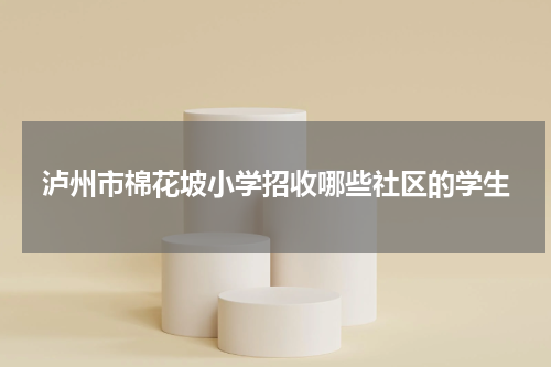 泸州市棉花坡小学招收哪些社区的学生