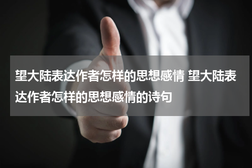 望大陆表达作者怎样的思想感情 望大陆表达作者怎样的思想感情的诗句