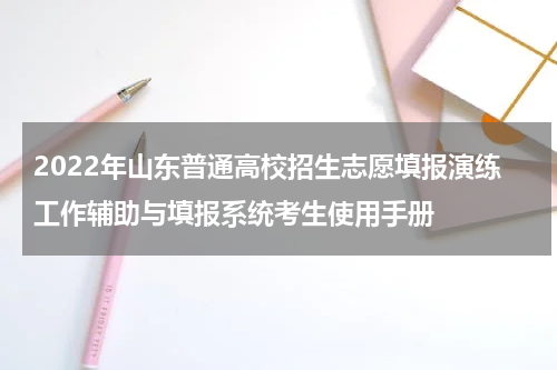 2022年山东普通高校招生志愿填报演练工作辅助与填报系统考生使用手册