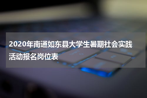 2020年南通如东县大学生暑期社会实践活动报名岗位表
