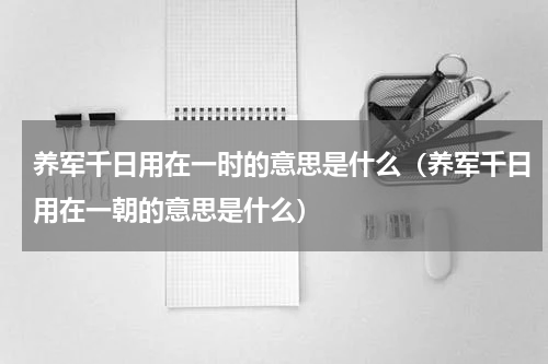 养军千日用在一时的意思是什么（养军千日用在一朝的意思是什么）