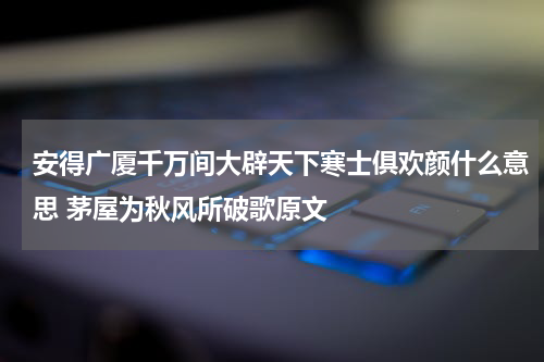 安得广厦千万间大辟天下寒士俱欢颜什么意思 茅屋为秋风所破歌原文