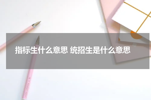指标生什么意思 统招生是什么意思