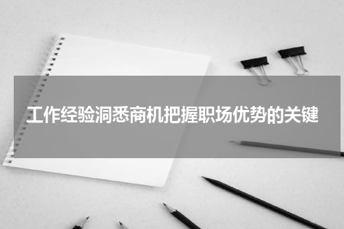工作经验洞悉商机把握职场优势的关键