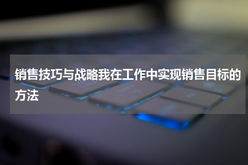 销售技巧与战略我在工作中实现销售目标的方法