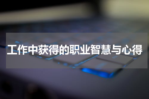 工作中获得的职业智慧与心得