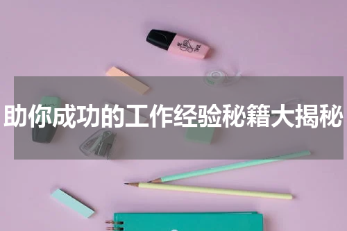 助你成功的工作经验秘籍大揭秘