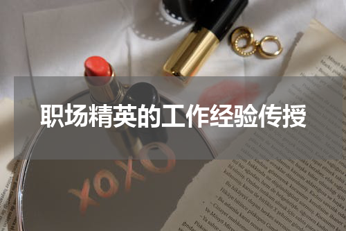 职场精英的工作经验传授