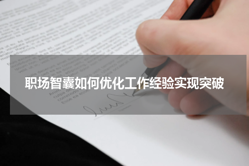 职场智囊如何优化工作经验实现突破