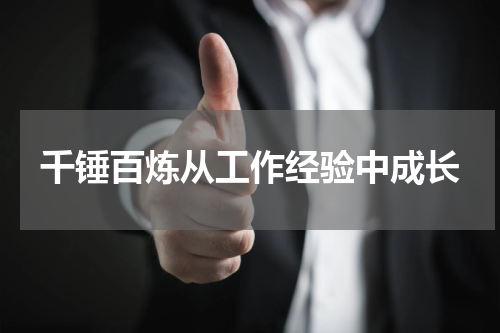 千锤百炼从工作经验中成长