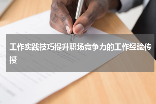 工作实践技巧提升职场竞争力的工作经验传授