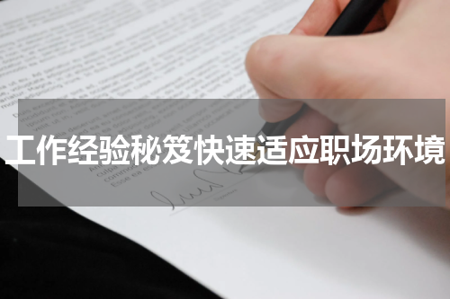 工作经验秘笈快速适应职场环境