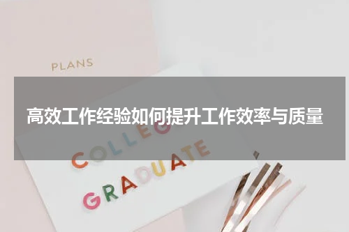 高效工作经验如何提升工作效率与质量