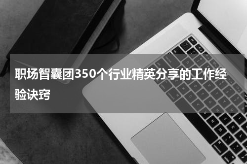 职场智囊团350个行业精英分享的工作经验诀窍