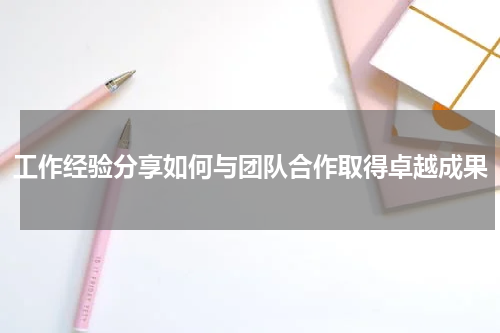 工作经验分享如何与团队合作取得卓越成果
