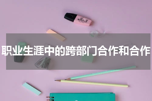 职业生涯中的跨部门合作和合作