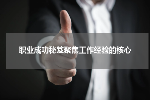 职业成功秘笈聚焦工作经验的核心