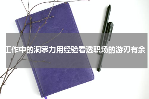 工作中的洞察力用经验看透职场的游刃有余