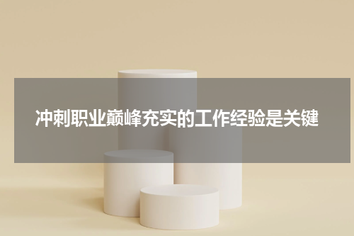 冲刺职业巅峰充实的工作经验是关键