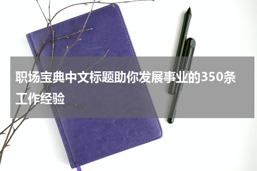 职场宝典中文标题助你发展事业的350条工作经验