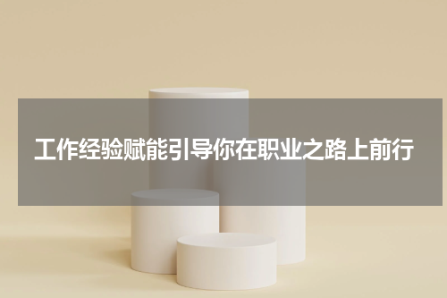 工作经验赋能引导你在职业之路上前行