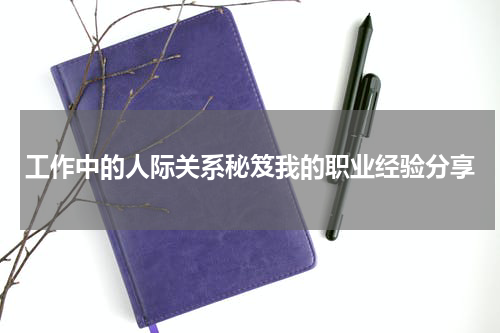 工作中的人际关系秘笈我的职业经验分享