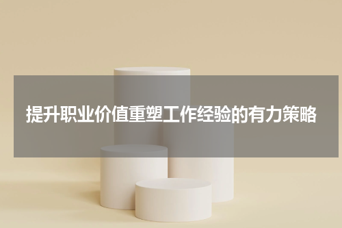 提升职业价值重塑工作经验的有力策略