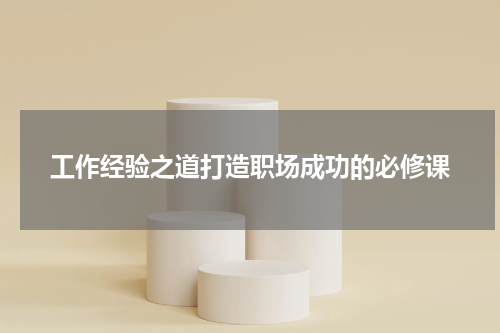 工作经验之道打造职场成功的必修课