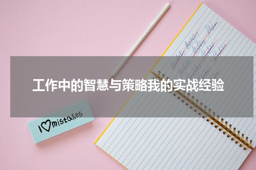 工作中的智慧与策略我的实战经验