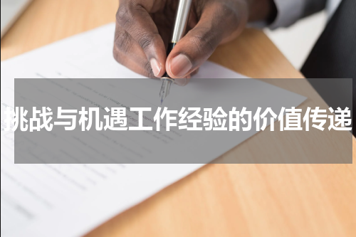 挑战与机遇工作经验的价值传递