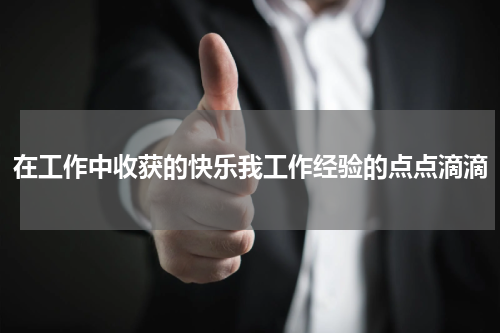 在工作中收获的快乐我工作经验的点点滴滴