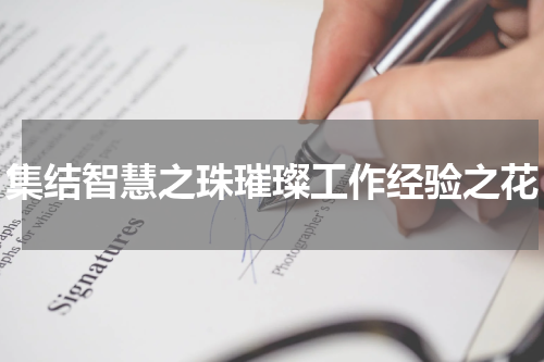 集结智慧之珠璀璨工作经验之花