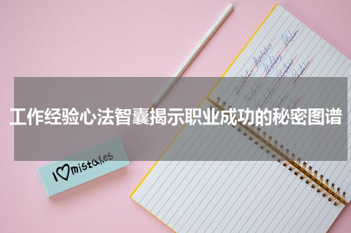 工作经验心法智囊揭示职业成功的秘密图谱