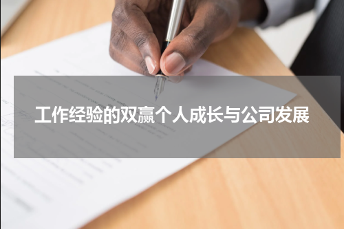 工作经验的双赢个人成长与公司发展