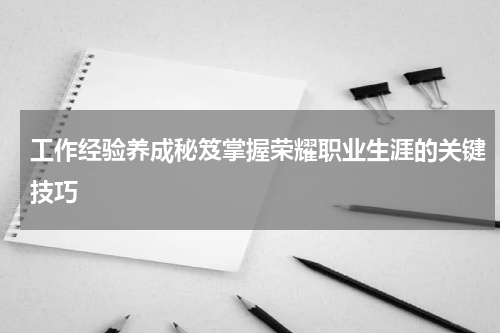 工作经验养成秘笈掌握荣耀职业生涯的关键技巧