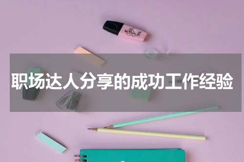 职场达人分享的成功工作经验