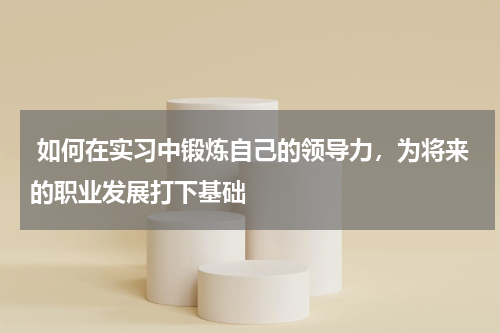  如何在实习中锻炼自己的领导力，为将来的职业发展打下基础 