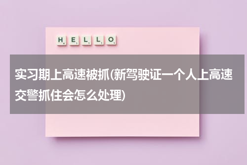 实习期上高速被抓(新驾驶证一个人上高速交警抓住会怎么处理)
