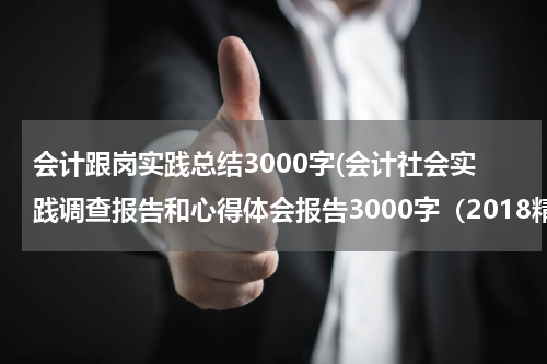 会计跟岗实践总结3000字(会计社会实践调查报告和心得体会报告3000字（2018精选）)