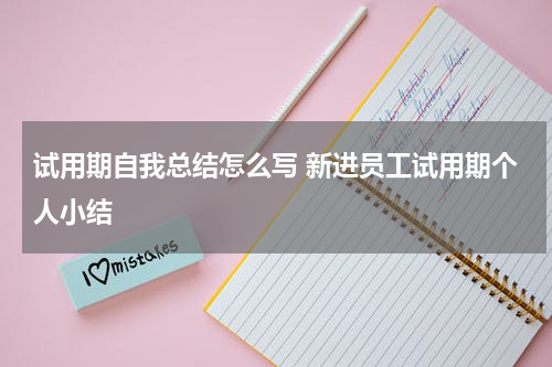 试用期自我总结怎么写 新进员工试用期个人小结