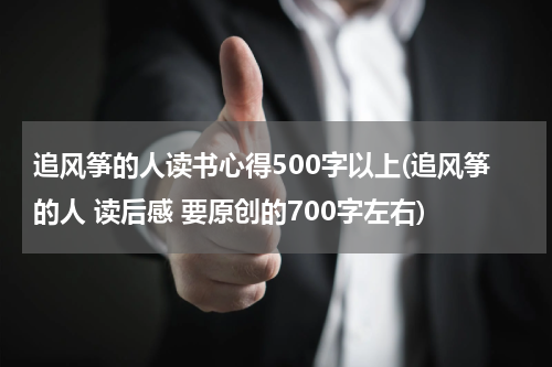 追风筝的人读书心得500字以上(追风筝的人 读后感 要原创的700字左右)