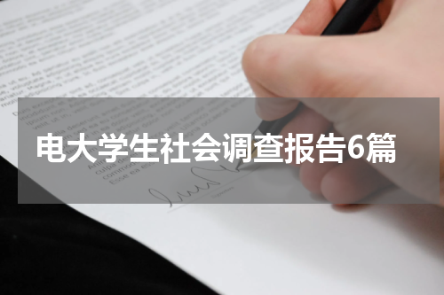 电大学生社会调查报告6篇
